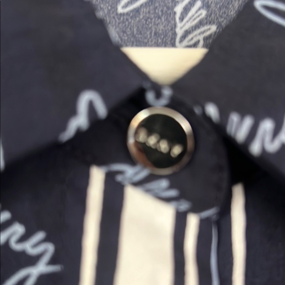 DKNY Navy Blue Blouse with White Pattern - Picture 5 of 6